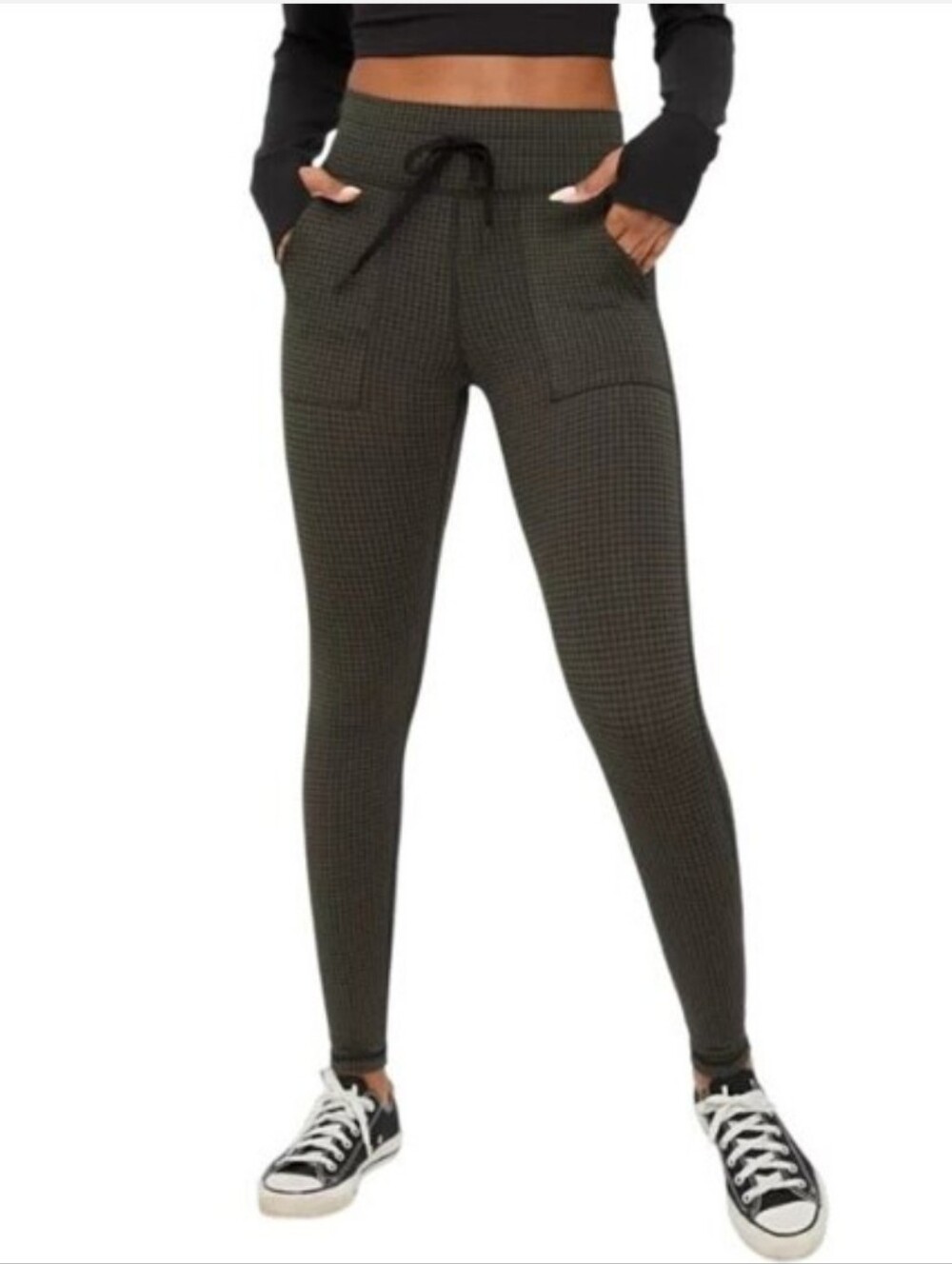 OFFLINE By Aerie Mini Houndstooth Drawcord Legging Size Medium